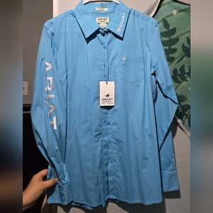 Ariat Sky Blue Casual Button Down Shirt